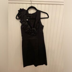 Formal black dress with ruffle